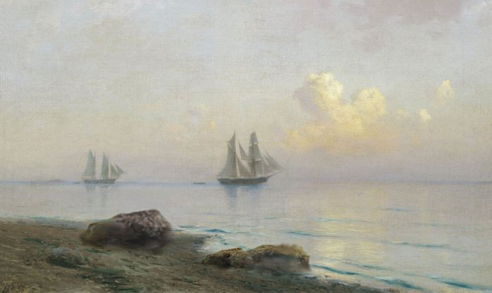 Лагорио Л. Ф. - Морской пейзаж с парусниками 1891г.